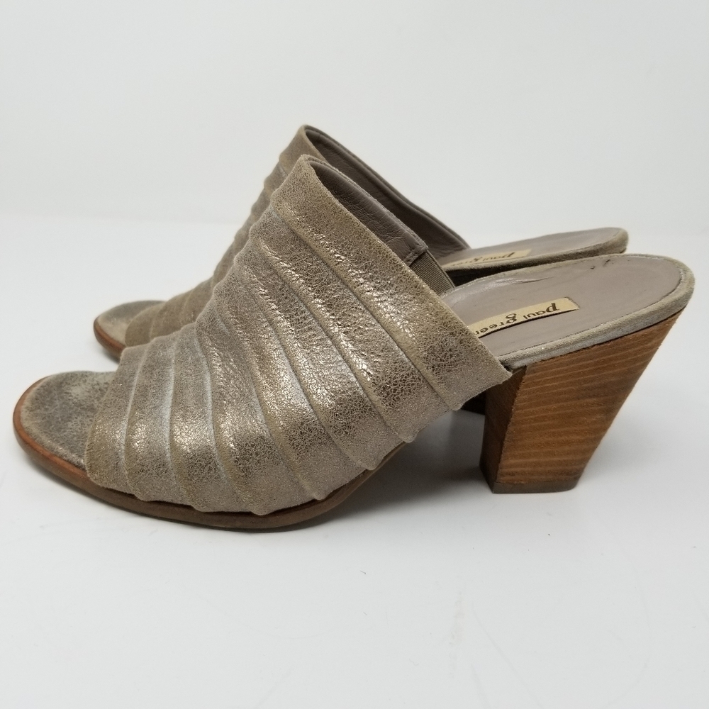 Paul Green Winston Metallic Mule Sandal Slip On Heel Womens Size 4.5 - Picture 8 of 13